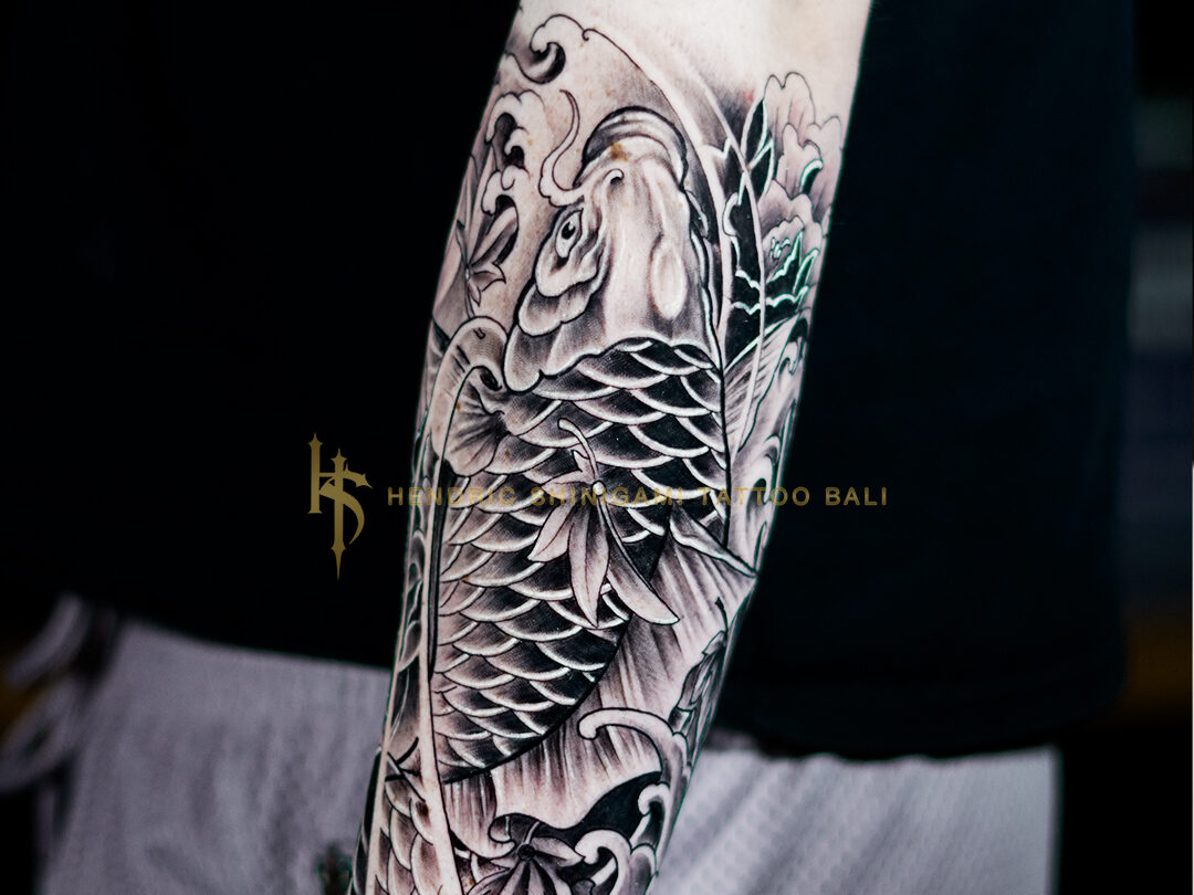 Black and Grey Tattoos in Bali, black and grey Japanese tattoos