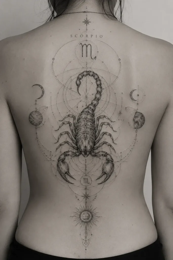 Zodiac Tattoo Idea, Fine Line